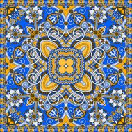 Traditional ornamental floral paisley bandanna Square ornament N74