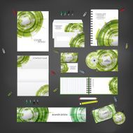 Stationery template design set with technology on background N3