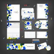 Stationery template design set with round element on background N2