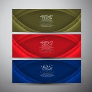 Vector banners set with curves background N3