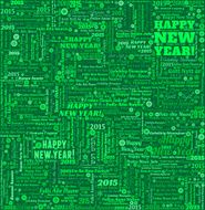 New Year on Green Word Background N2