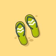 Beach slippers icon - Vector