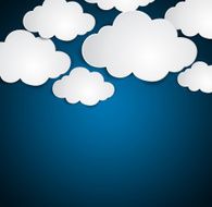 Abstract shape of clouds on blue background