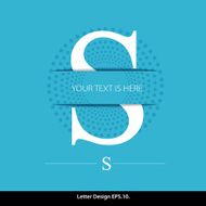 Letter S vector alphabet inserted into the paper cut