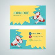 Vector megaphone business card template