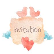 Invitation watercolor hand drawn Vector eps10