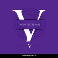 Letter V vector alphabet inserted into the paper cut