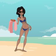 Girl in the beach illustration N12