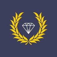 diamond inside wreath N8