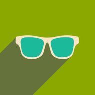 Flat with shadow icon and mobile applacation glasses N5