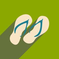 Flat with shadow icon and mobile applacation flip flops N3