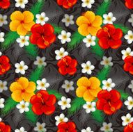 Wallpaper of hibiscus Illustration The seamless pattern N3