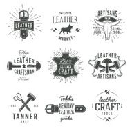 Second set of grey vector vintage craftsman logo designs retro