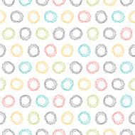 Abstract seamless pattern with hand drawn circles