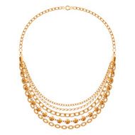 Many chains golden metallic necklace N4