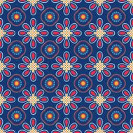 Blue vintage background with flowers