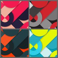 Set of banner templates with geometric pattern N7
