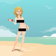 Nudist girl illustration N3