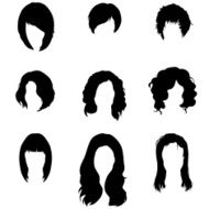 Vector Set of Female Hairdress N3