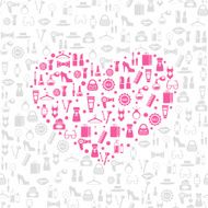 Love shopping seamless vector background