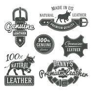 Set of vector vintage belt logo designs retro quality labels