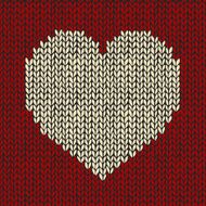 Seamless pattern with knitted heart N4