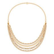 Many chains golden metallic necklace N6