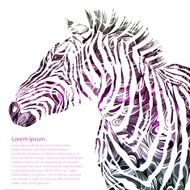 Animal watercolor illustration silhouette zebra Vector N3
