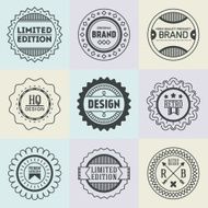 Assorted retro design insignias logotypes set 17 Vector vintage elements