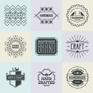 Assorted retro design insignias logotypes set 16 Vector vintage elements