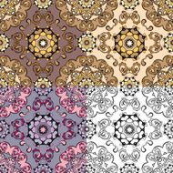 Set of squared backgrounds - ornamental seamless pattern N4