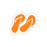 icon sticker realistic design on paper slippers N2
