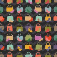 Silhouettes of handbag shoes Seamless pattern N2