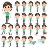 Set of various poses Green