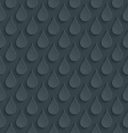 Raindrops dark seamless vector background with 3D effect