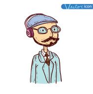 hipster style hand drawn illustration N28