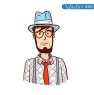 hipster style hand drawn illustration N29