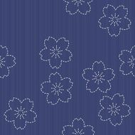 Traditional Japanese Embroidery Ornament with blooming sakura flowers N2
