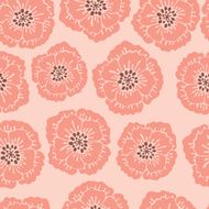 Seamless floral pattern with blooming poppies