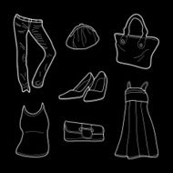 garment icons set great for any use Vector EPS10