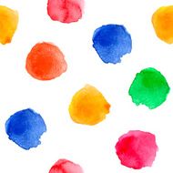 Hand drawn watercolor polka dot seamless pattern