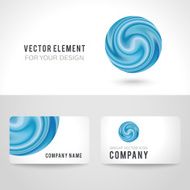 Business card template set abstract blue circle background Vector illustration N2