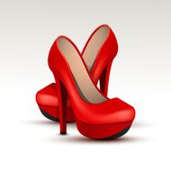 Vector Woman Fashion Shoes on High Heels Isolated White Background N5