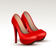 Vector Woman Fashion Shoes on High Heels Isolated White Background N6