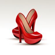 Vector Woman Fashion Shoes on High Heels Isolated White Background N7