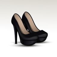 Vector Woman Fashion Shoes on High Heels Isolated White Background N8