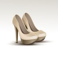 Vector Woman Fashion Shoes on High Heels Isolated White Background N9