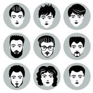 Vector set of stylish guys in modern flat design N4
