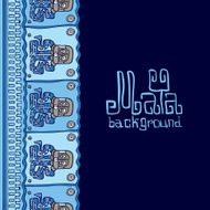 Hand drawn Background in South American Indian Style with Mayan N30