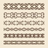 Set of perfect calligraphic vector brush N4